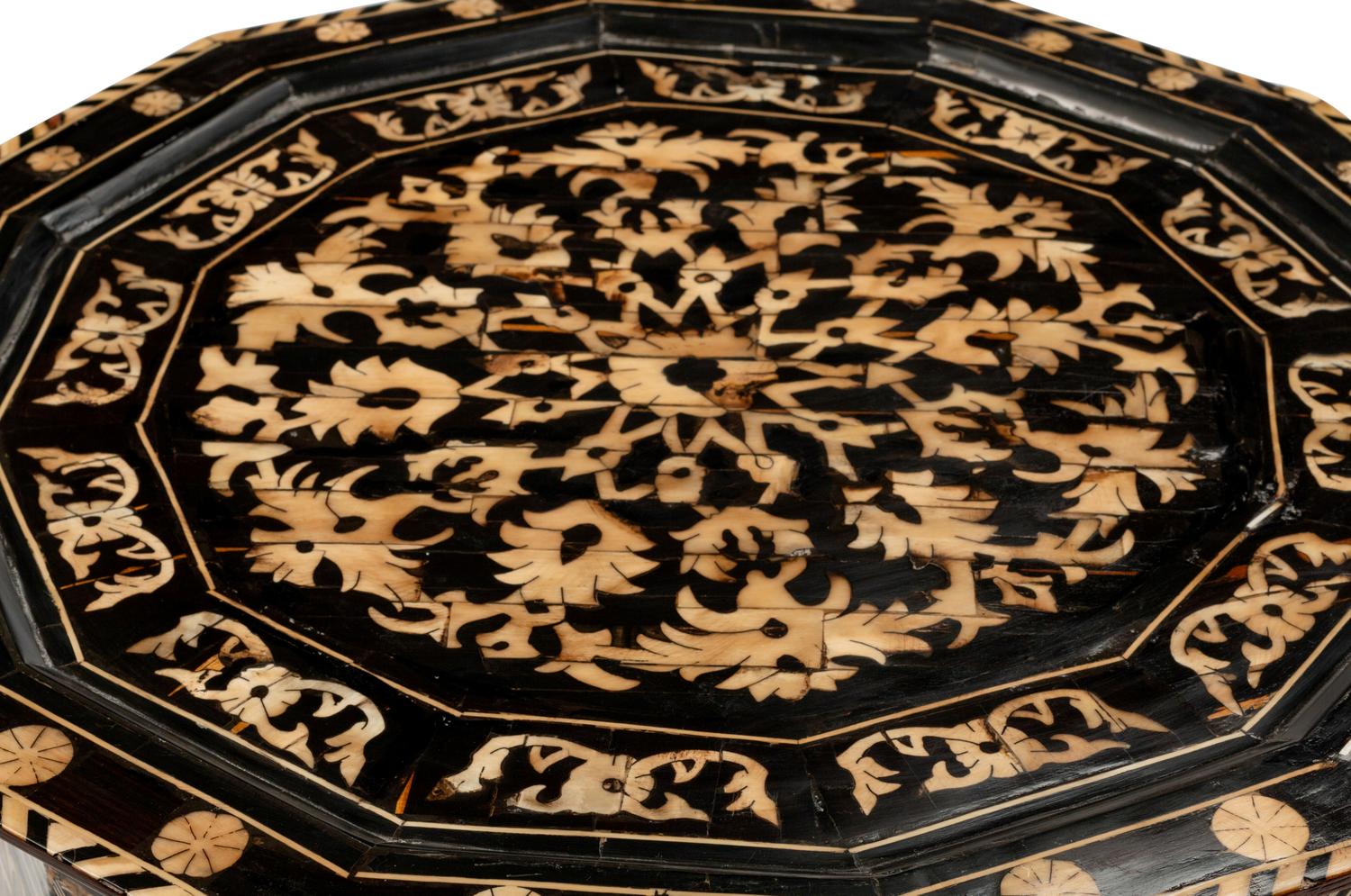 A Pair of Continental Marquetry Dodecagonal Tables