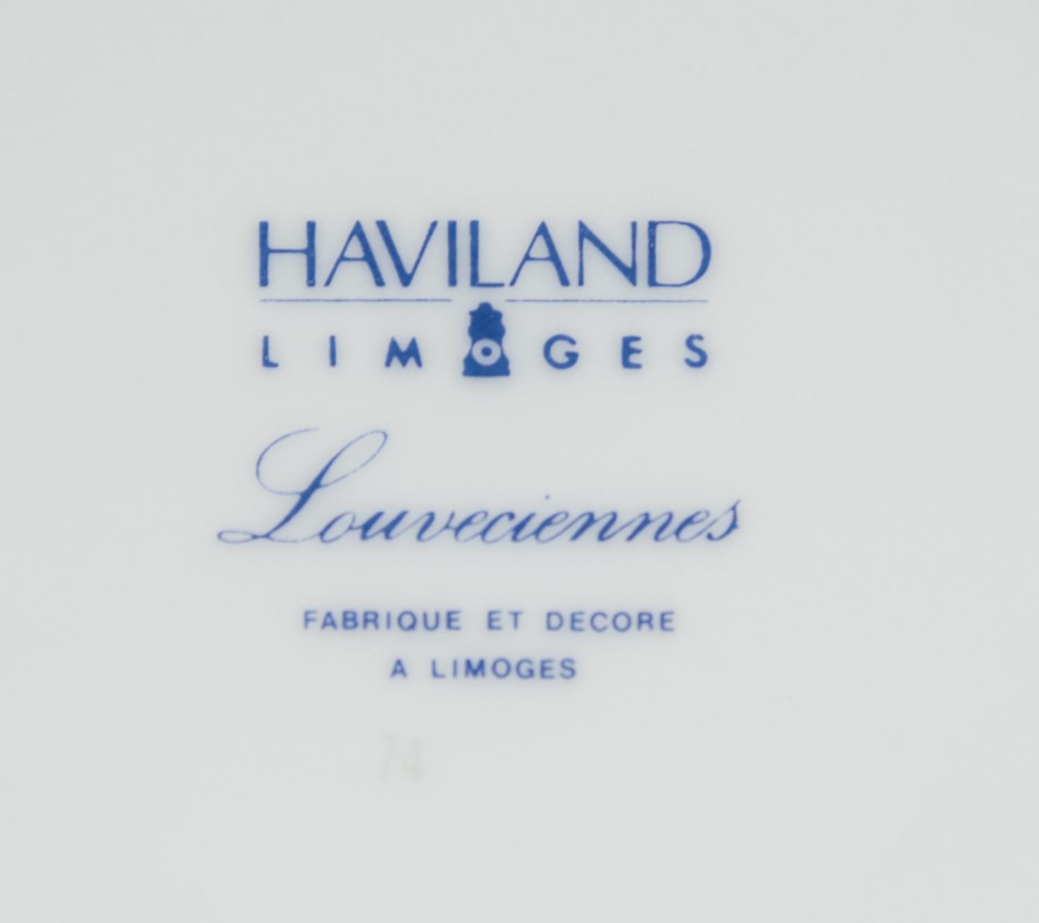 A Haviland Limoges Porcelain Louveciennes Dinner Service for Twelve