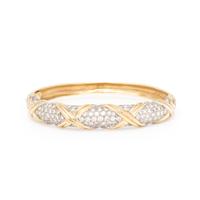 Three Yellow Gold and Diamond Bangle Bracelets