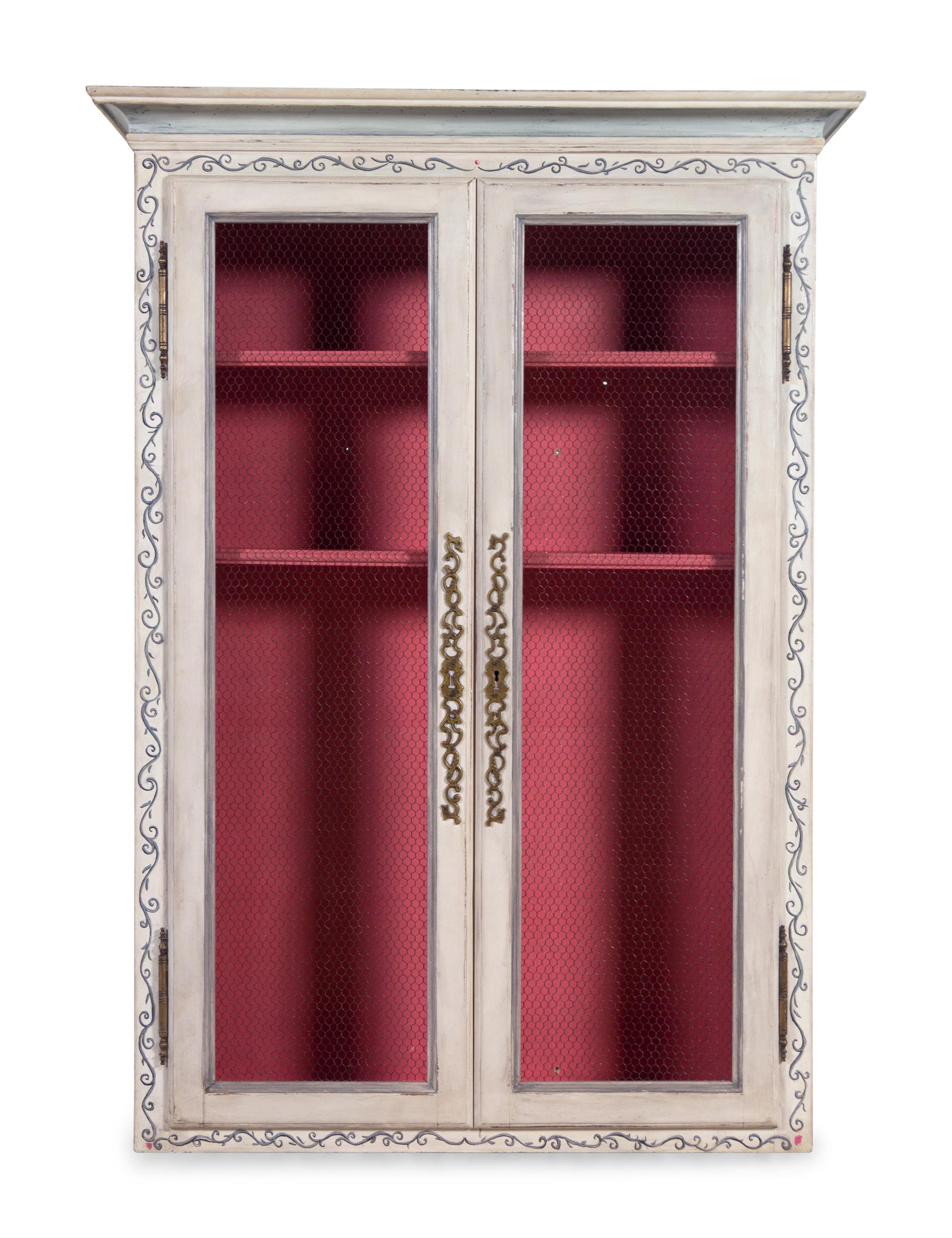 A Don Rousseau Hanging Cabinet with Later Paint