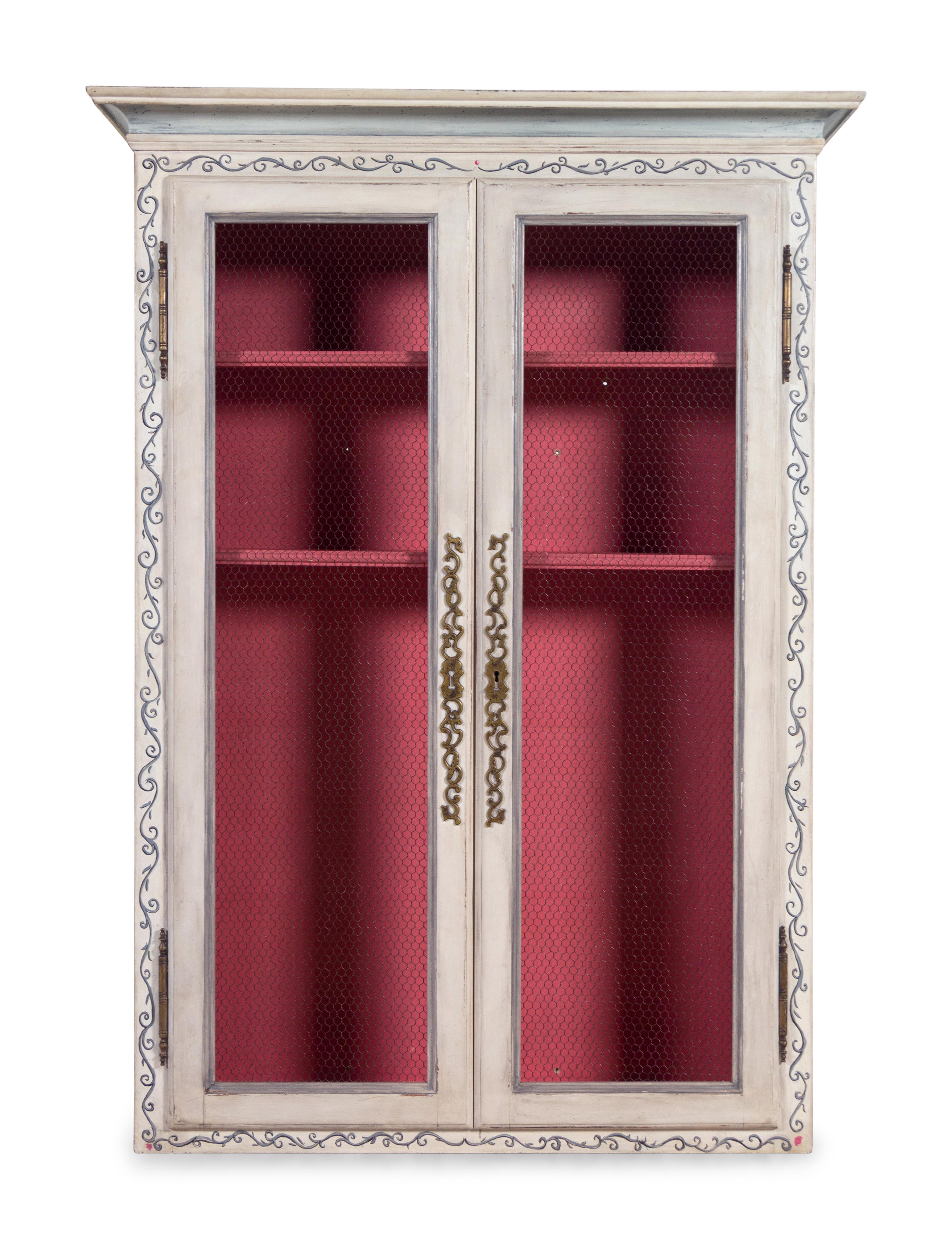 A Don Rousseau Hanging Cabinet with Later Paint