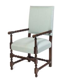 A Set of Four William and Mary Style Oak Dining Chairs