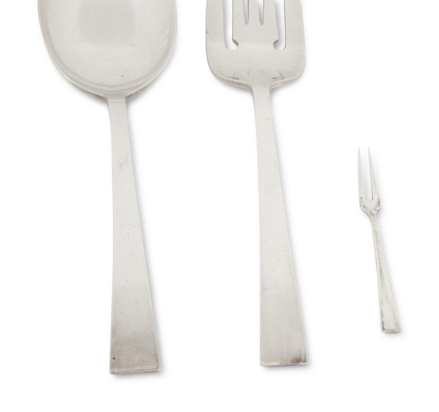 A Group of Japanese Silver Flatware — Mid-20th Century