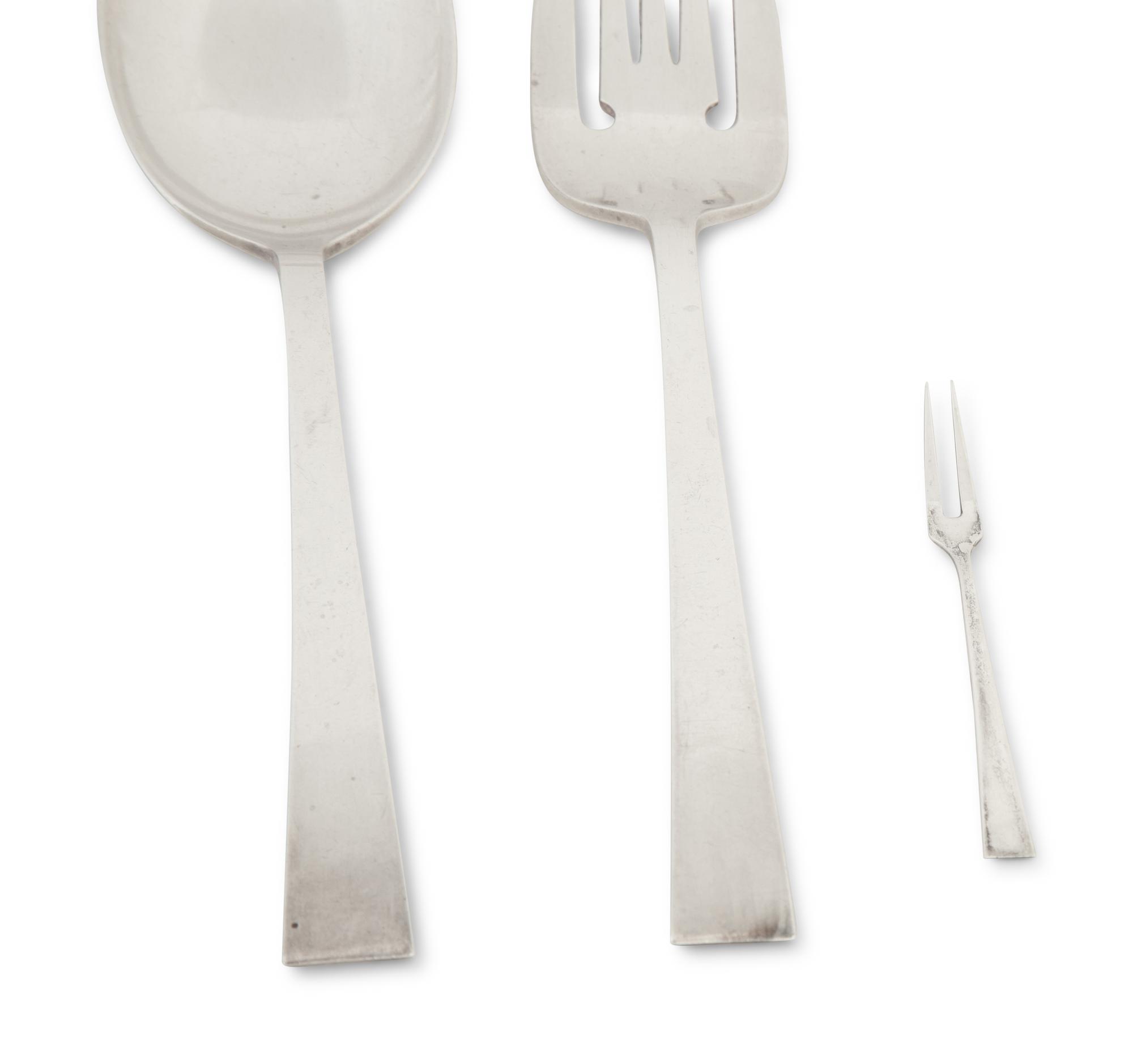 A Group of Japanese Silver Flatware — Mid-20th Century