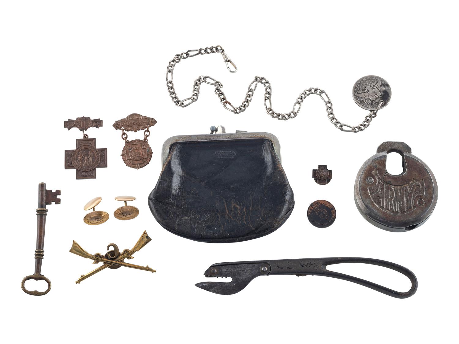 [BUFFALO SOLDIERS] -- [SPANISH AMERICAN WAR]. Sergeant Major George D. Powell, Co. C, 24th US Infantry, archive incl. Buffalo Soldiers' parade flag, identified wooden box and personal items.