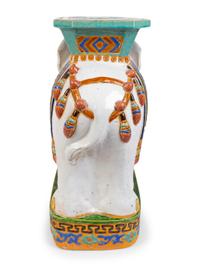 An Asian Glazed Ceramic Elephant-form Garden Stool/Side Table — 20TH CENTURY