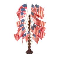 [FLAGS]. A turned wooden flag tree stand. Late 19th-early 20th century.