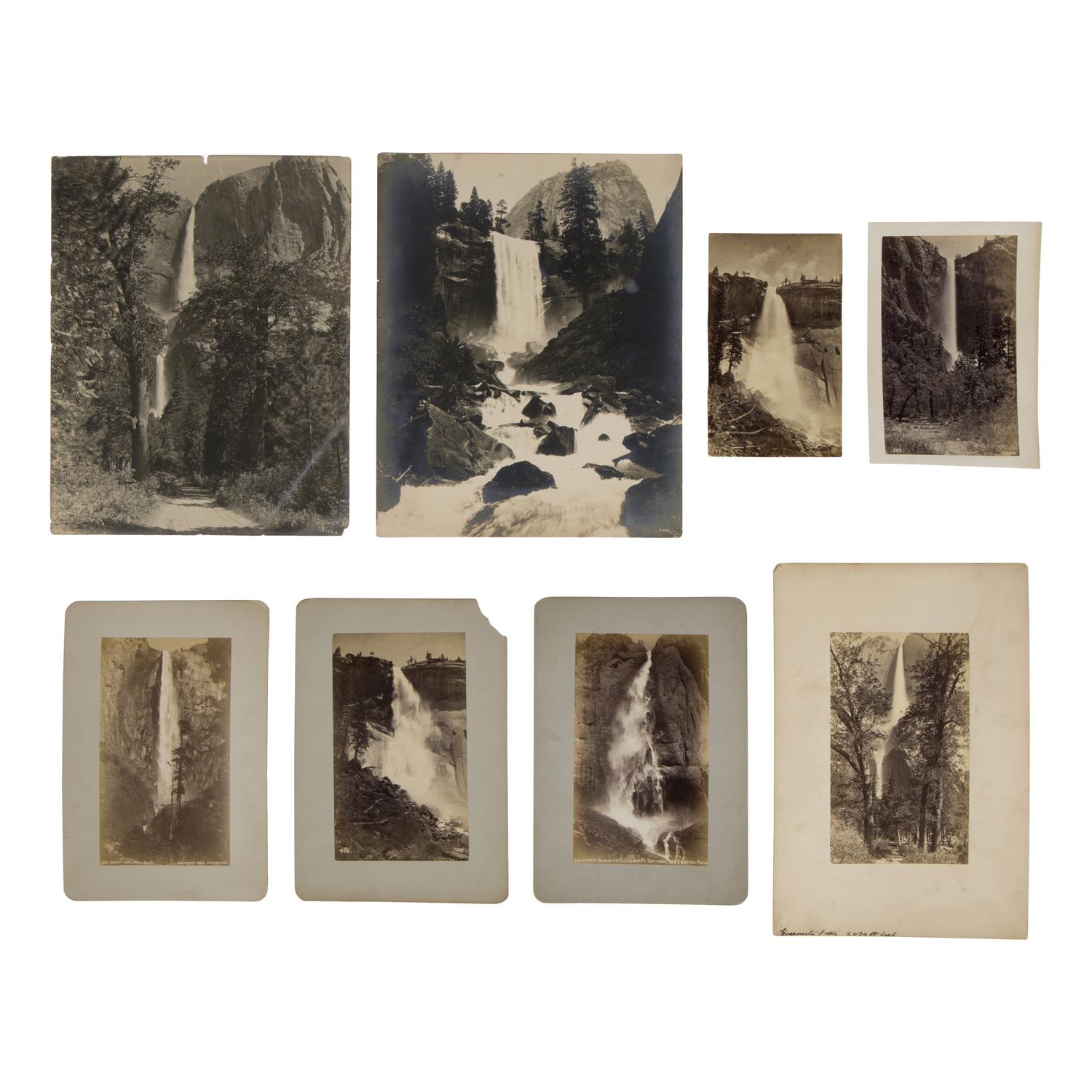 Fiske, George (1835-1918). A group of 15 albumen photographs of Yosemite waterfalls.