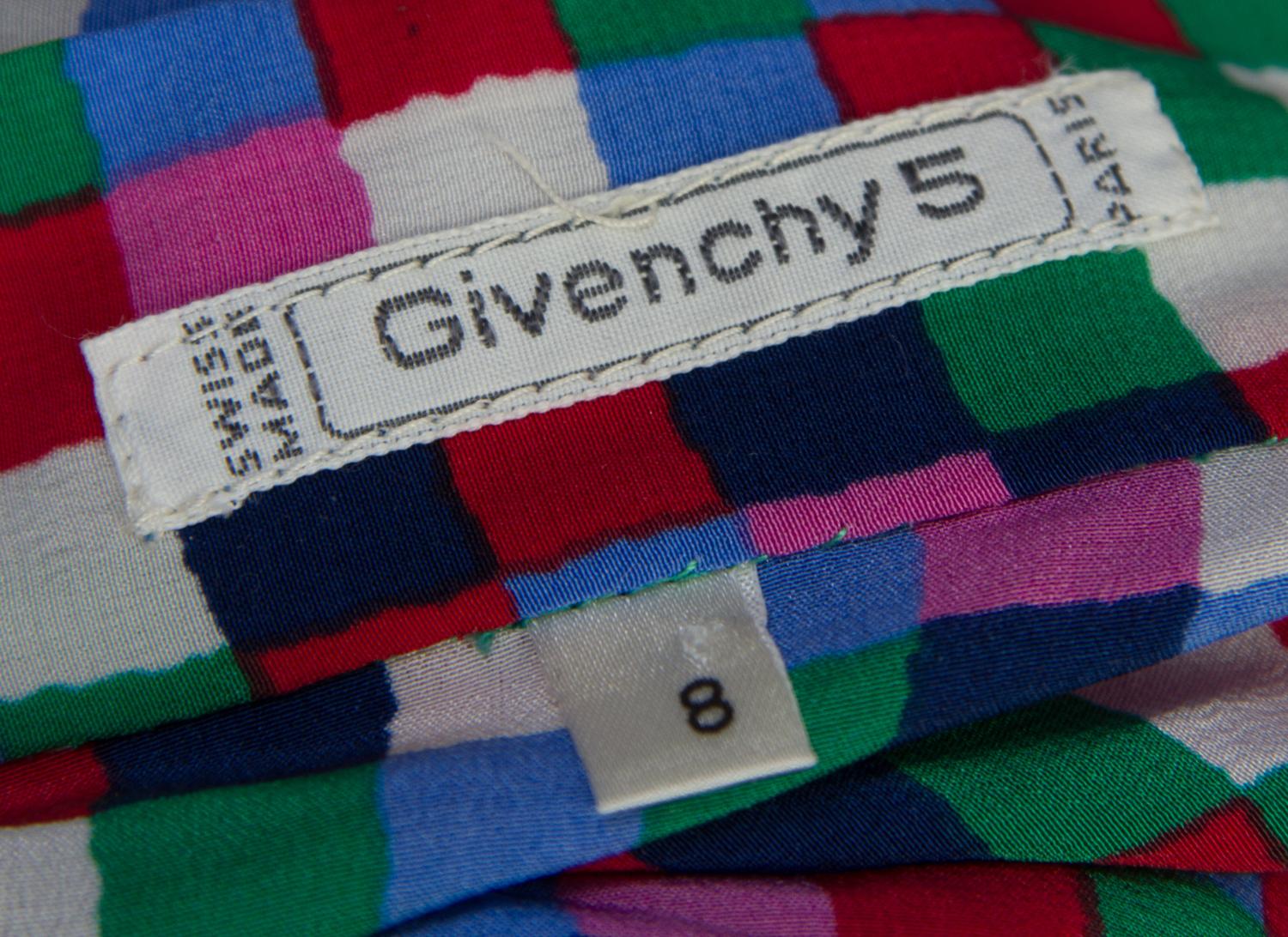 A Givenchy Multicolor Silk Blouse, Size 8.