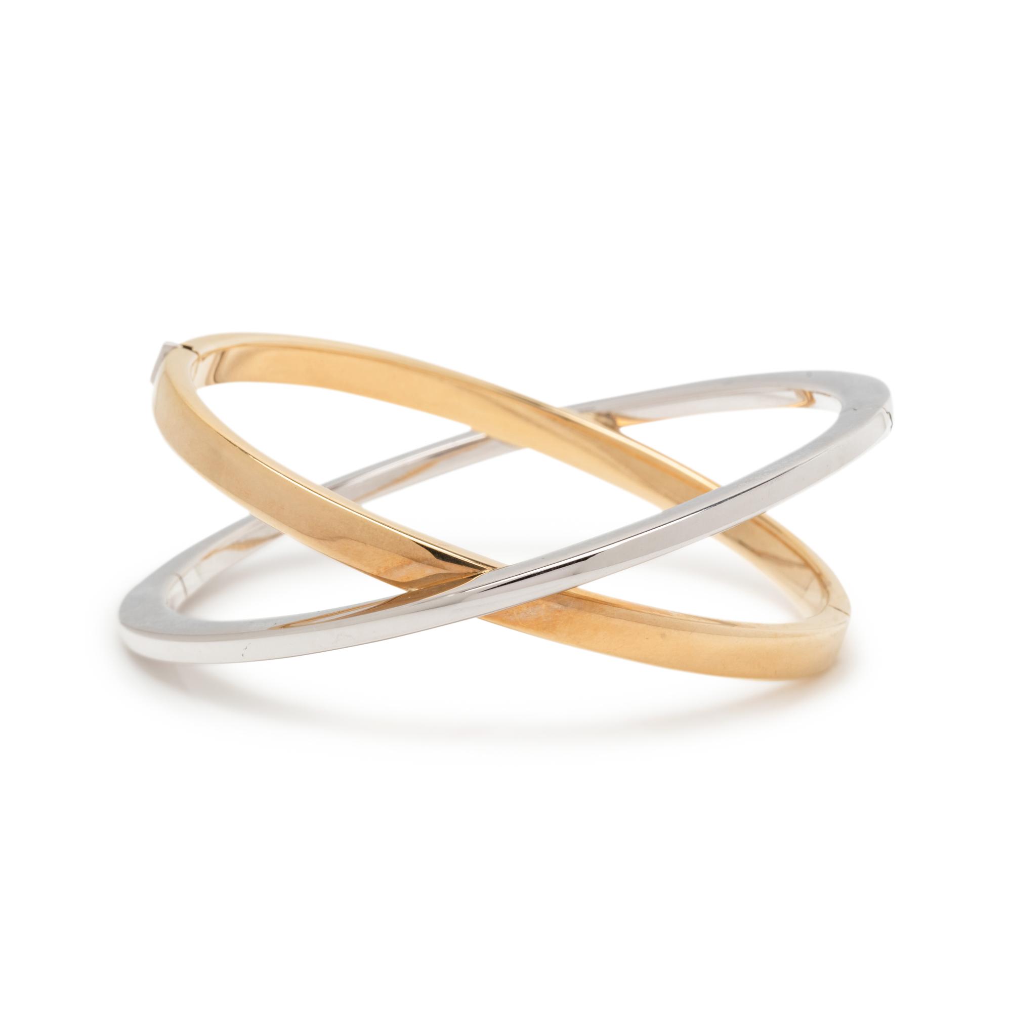BICOLOR GOLD BANGLE BRACELET