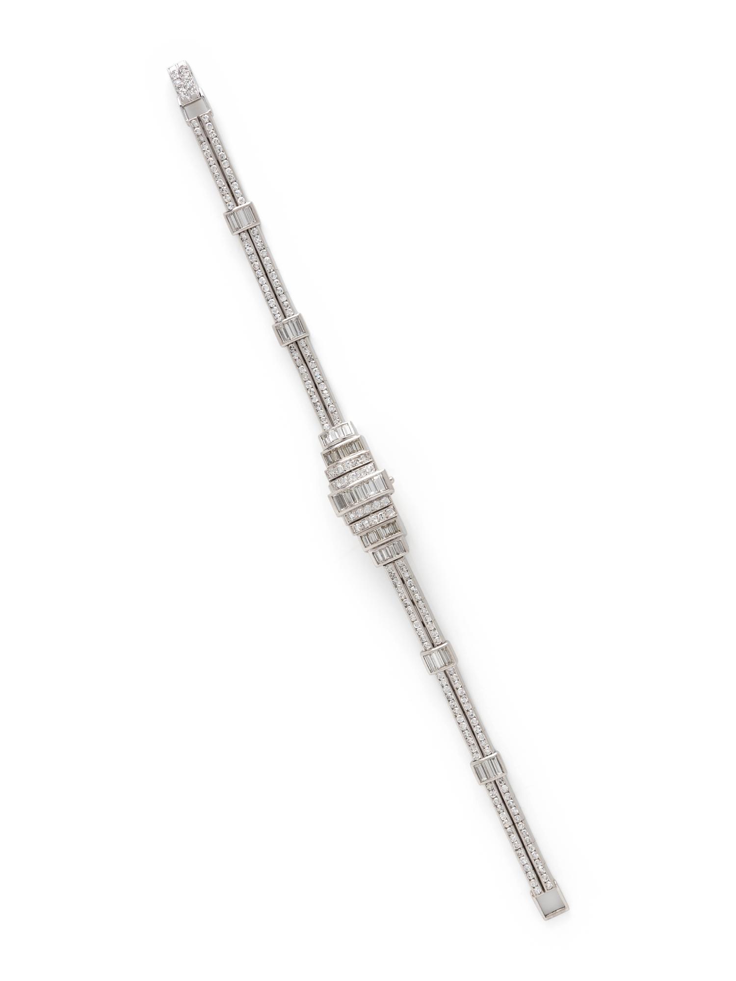 AUDEMARS PIGUET, PLATINUM AND DIAMOND SURPRISE WRISTWATCH