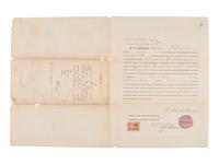 [CIVIL WAR]. Group of Civil War documents incl. muster roll, discharge papers, and more.