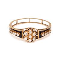 DIAMOND AND ENAMEL BANGLE BRACELET