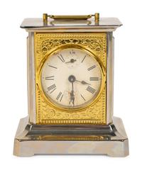 A Continental Gilt Metal Musical Carriage Clock Circa 1880