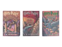 ROWLING, J.K. (b. 1965). A group of the first 3 Harry Potter titles, ALL FIRST AMERICAN EDITIONS, SIGNED, comprising: