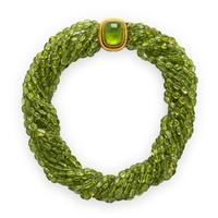 Elizabeth Locke, Peridot Torsade Necklace