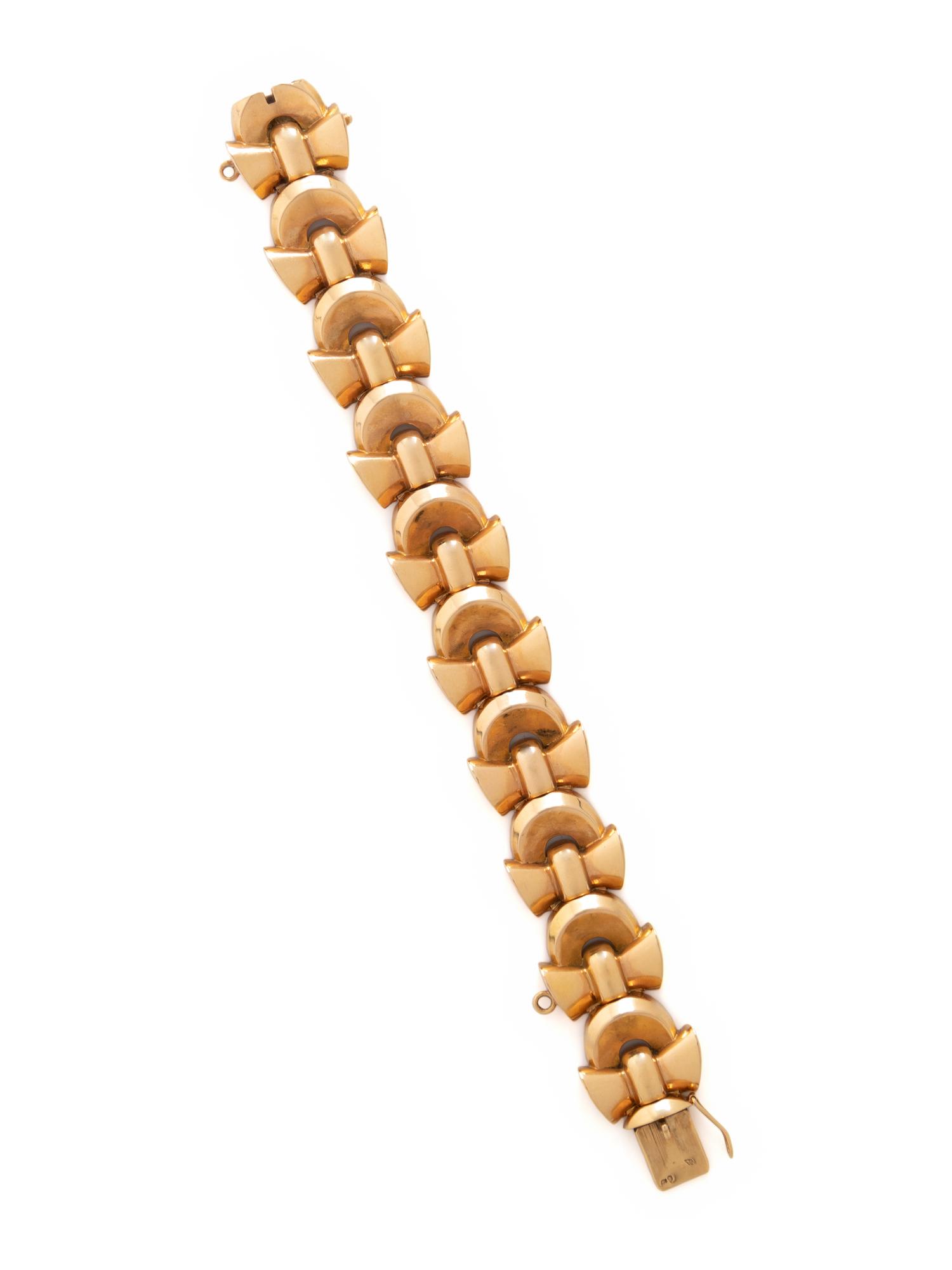 RETRO, FRENCH, YELLOW GOLD BRACELET