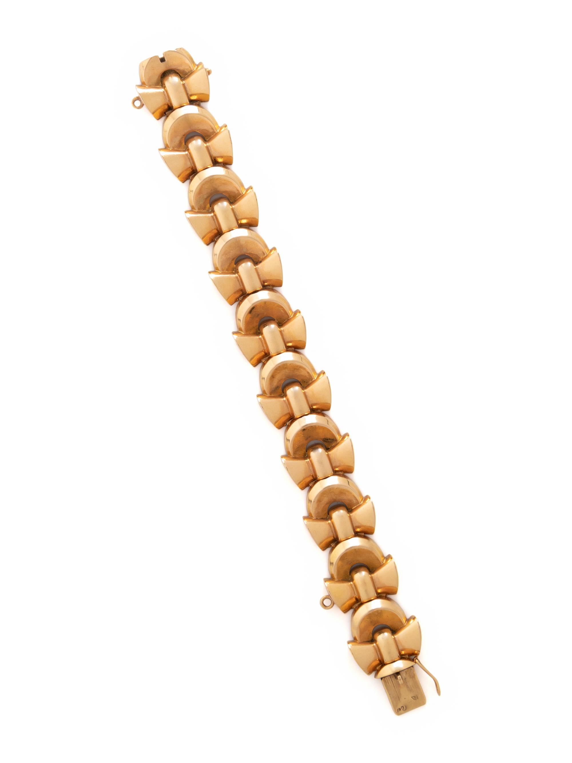 RETRO, FRENCH, YELLOW GOLD BRACELET