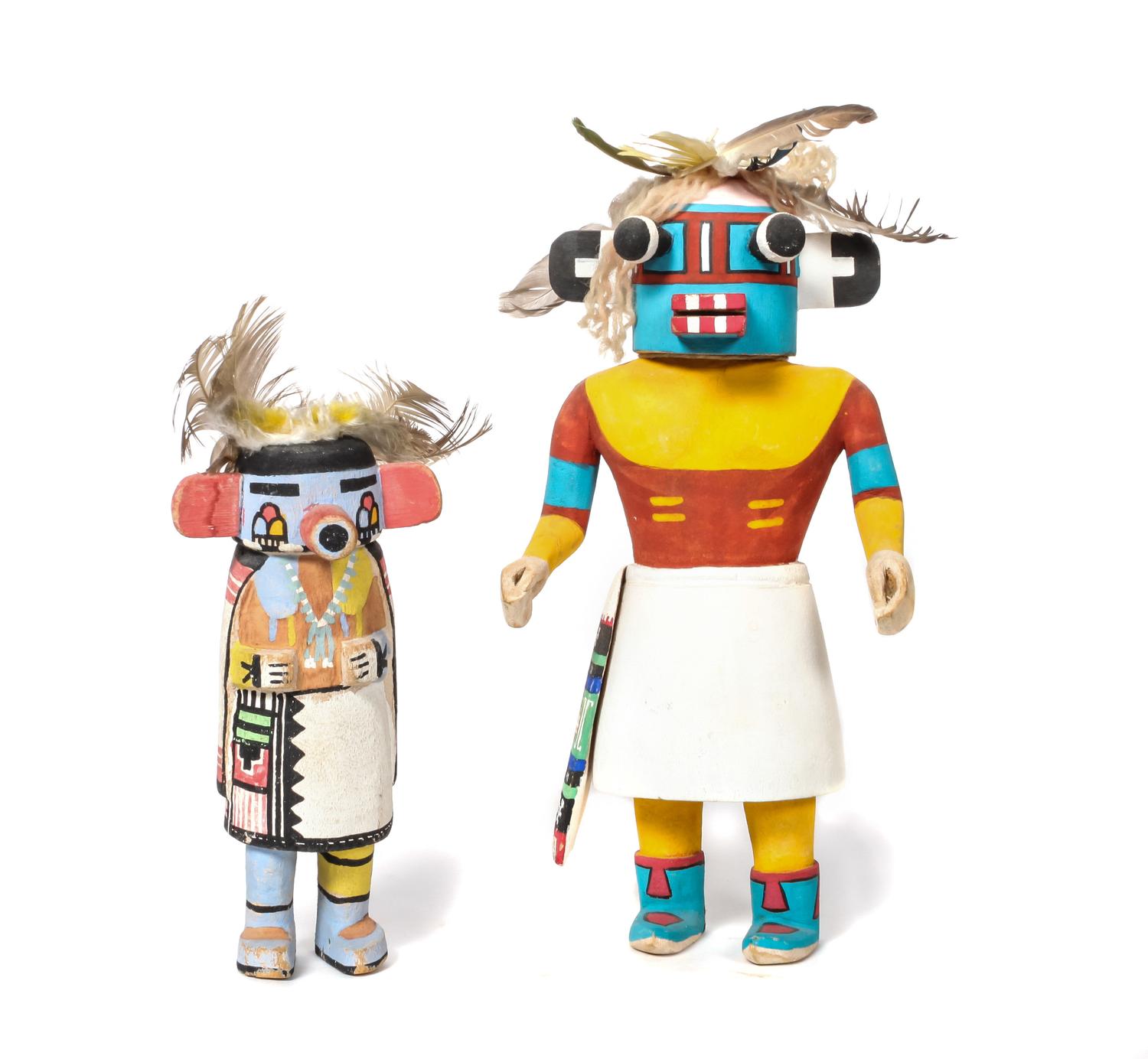Two Hopi Kachinas Height of larger 11 inches