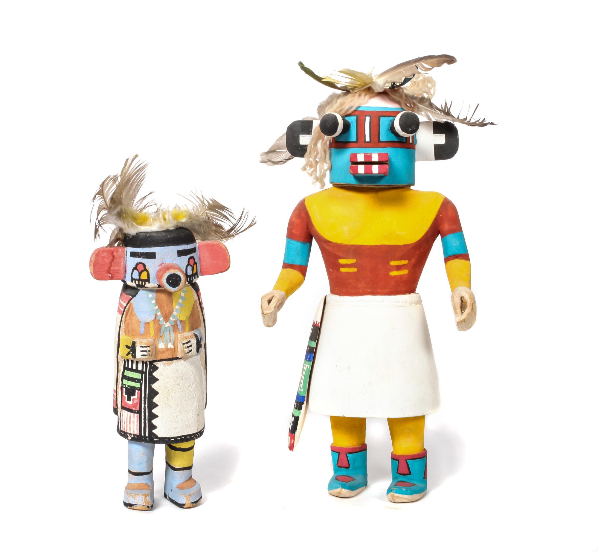 Two Hopi Kachinas Height of larger 11 inches