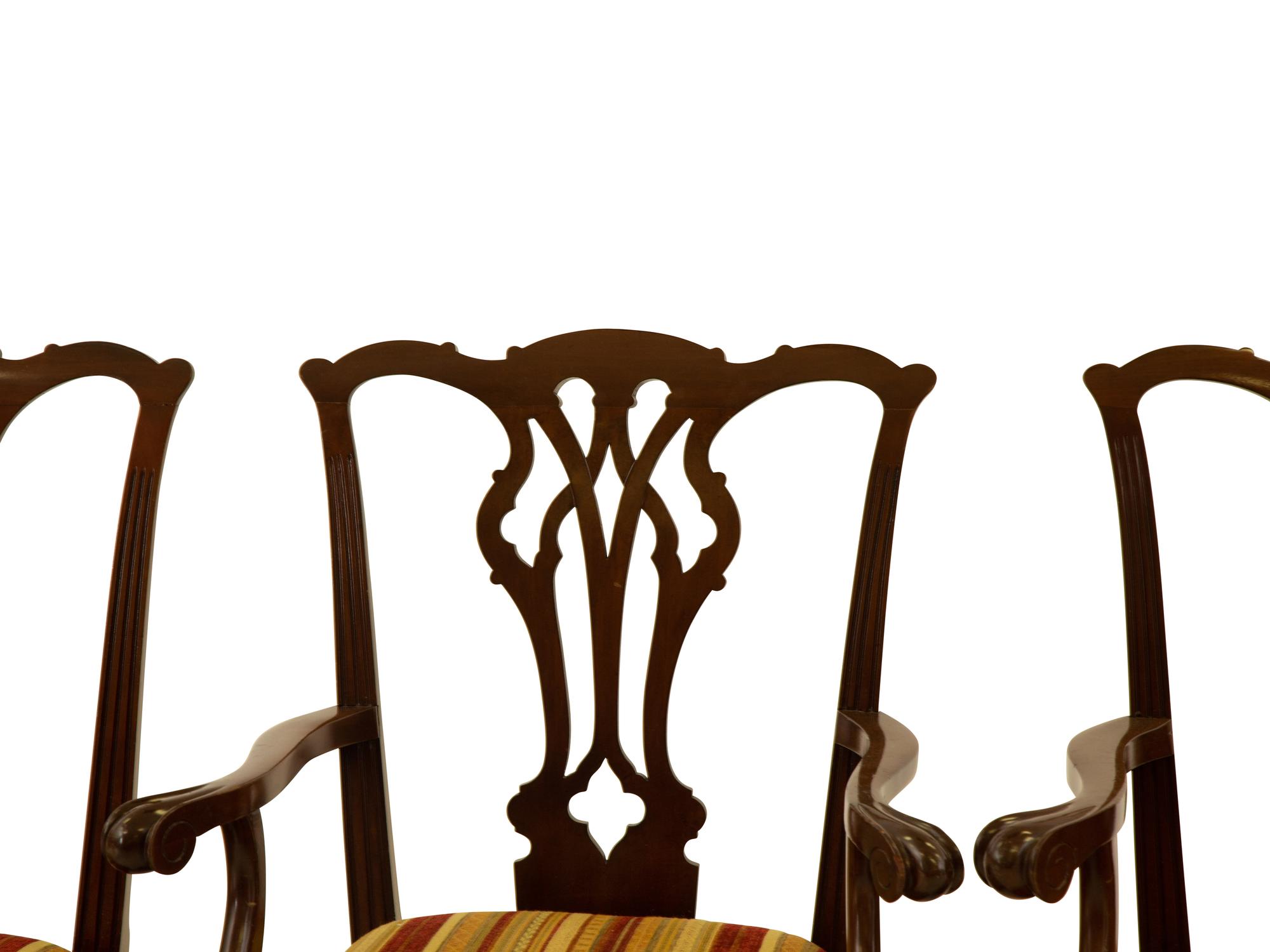 A Set of Six Chippendale Style Mahogany Dining Chairs
