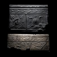 Two Roman Lead Sarcophagus Fragments