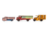Three Marx Pressed Steel and Tin Truck Toys