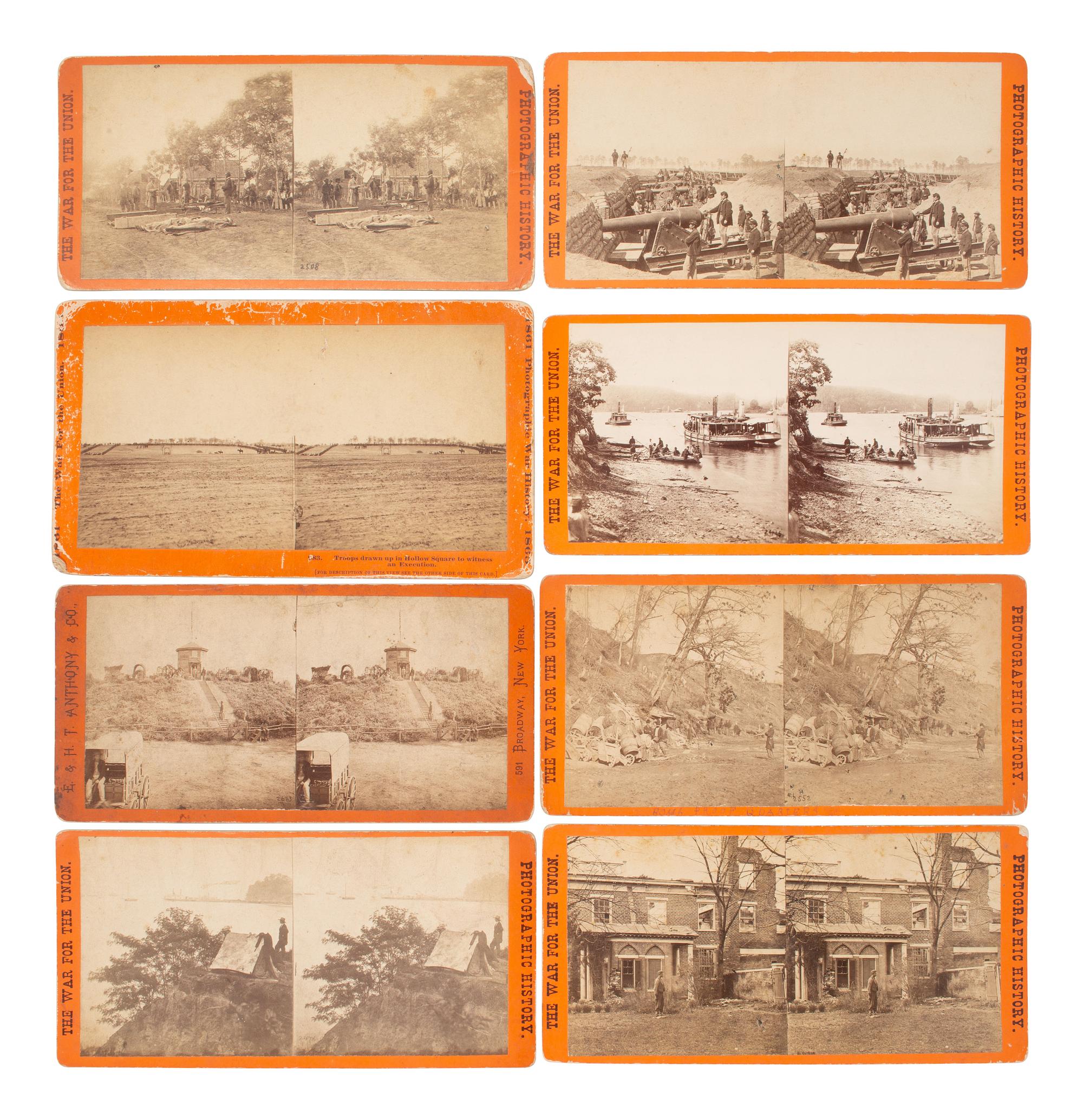 [CIVIL WAR]. A collection of 90 stereoviews from "The War for the Union" series. E. & H.T. Anthony, New York.