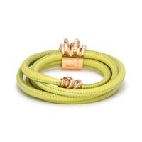 DE GRISOGONO, GREEN LEATHER AND DIAMOND 'ALLEGRA' BRACELET