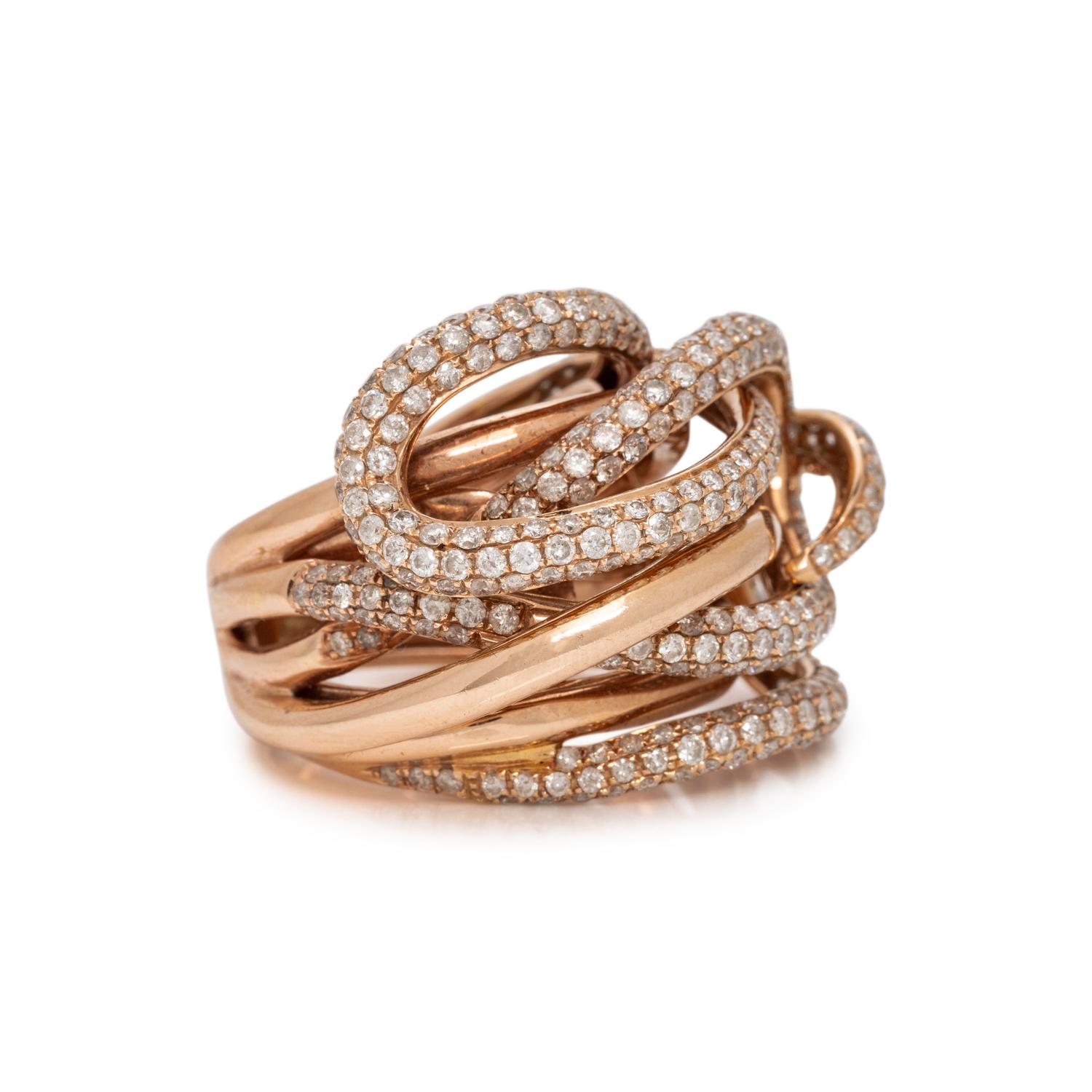 ROSE GOLD AND DIAMOND FREE FORM RING