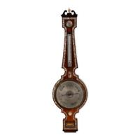 A Scottish Rosewood and Mother-of-Pearl Inlaid Wheel Barometer