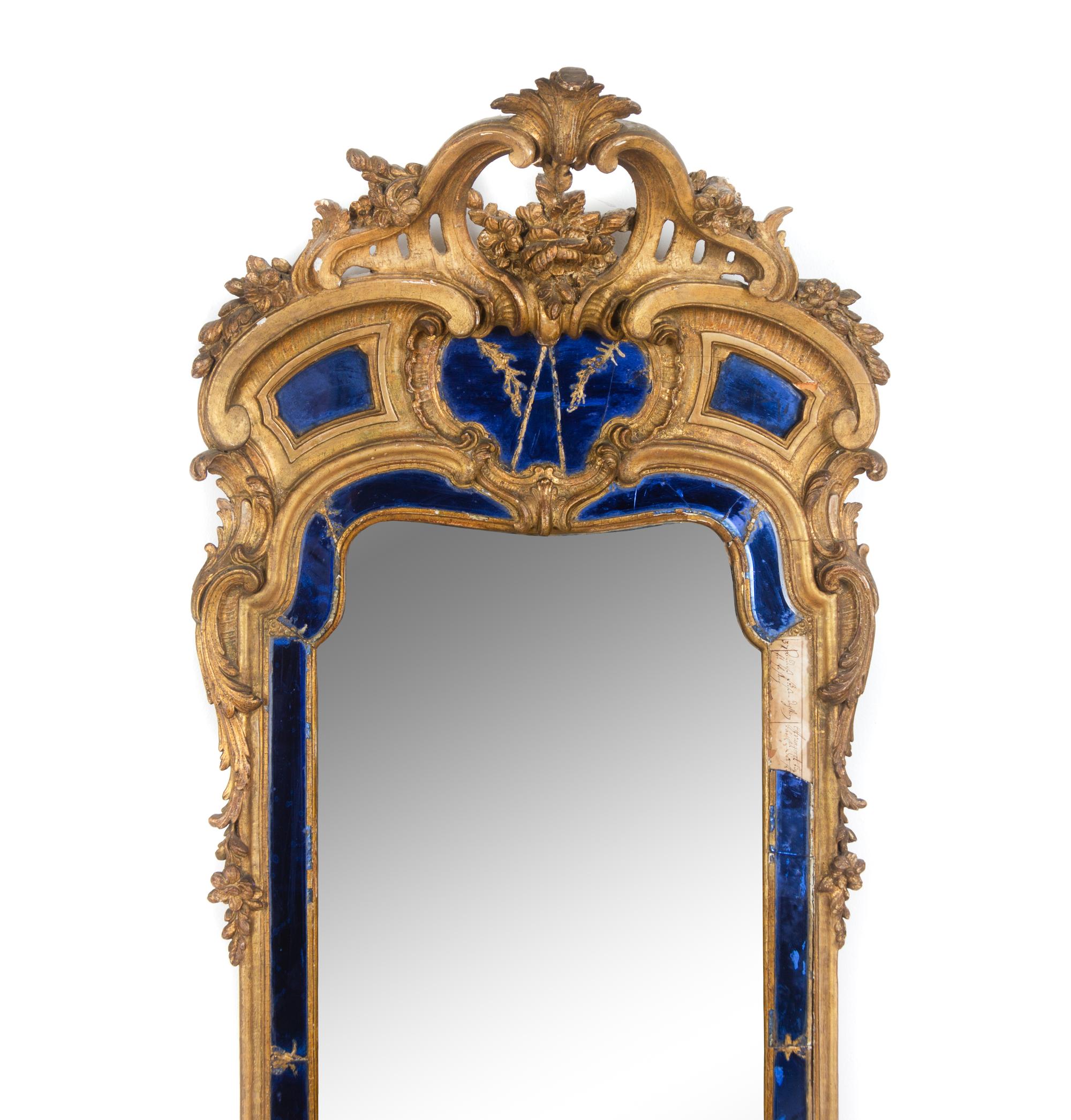 A Continental Rococo Style Giltwood Pier Mirror