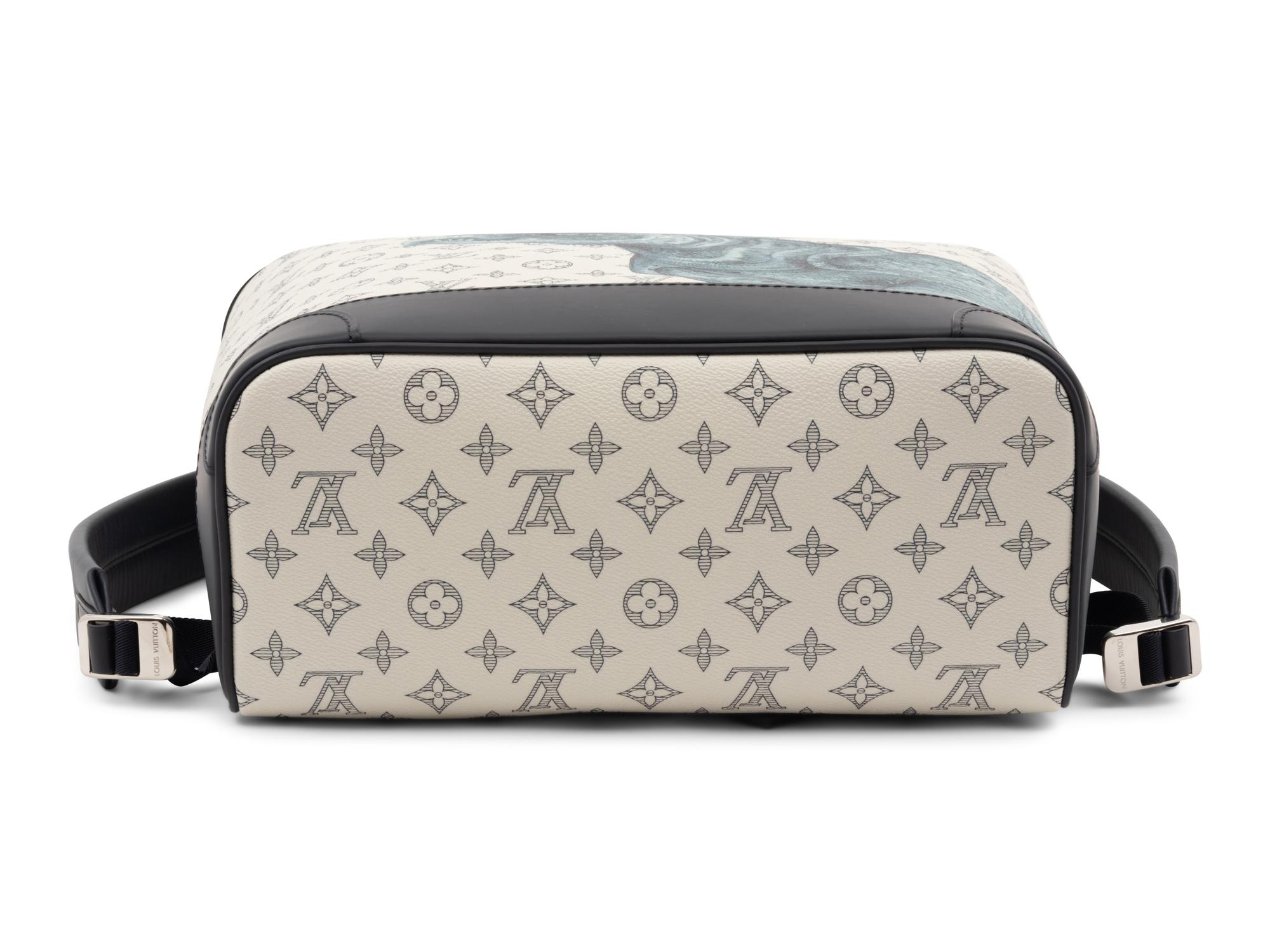 Louis Vuitton Limited Edition Chapman Steamer Backpack in Monogram Savane Dune Coated Canvas with Rhino Print, Chapman Brothers, Spring Summer 2017