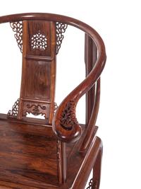 A Pair of Chinese Huanghuali Chair and Side Stand