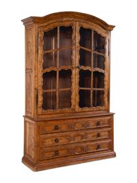 A Louis XVI Provincial Carved Oak Bookcase