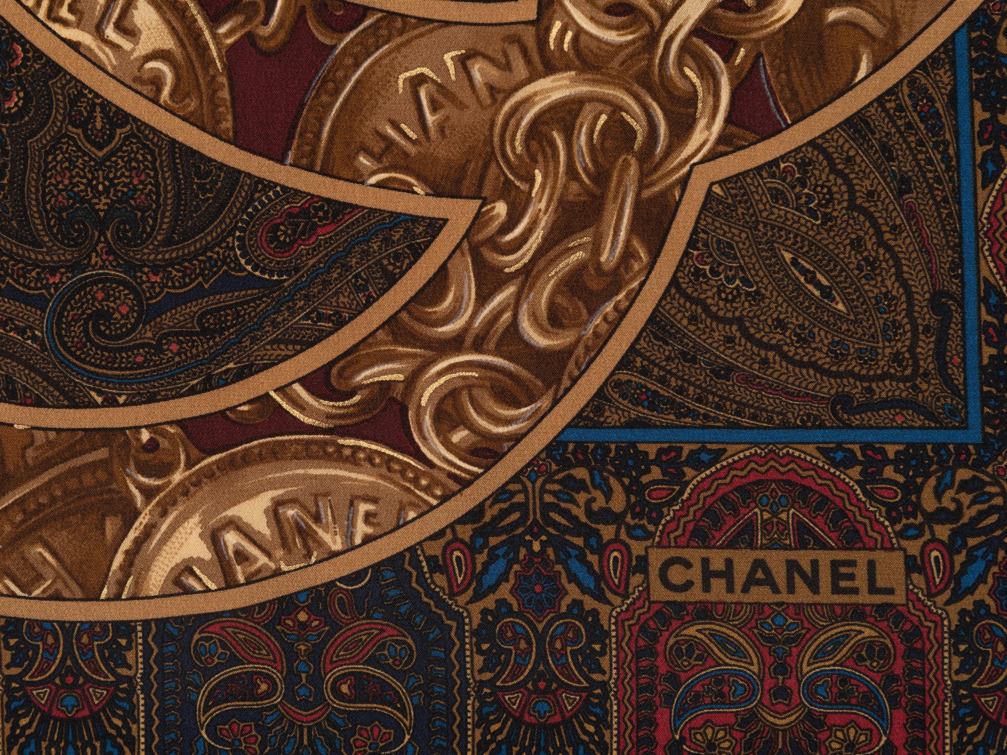 Five Chanel Items: Four Scarves and One Brooch, 1980-2000s