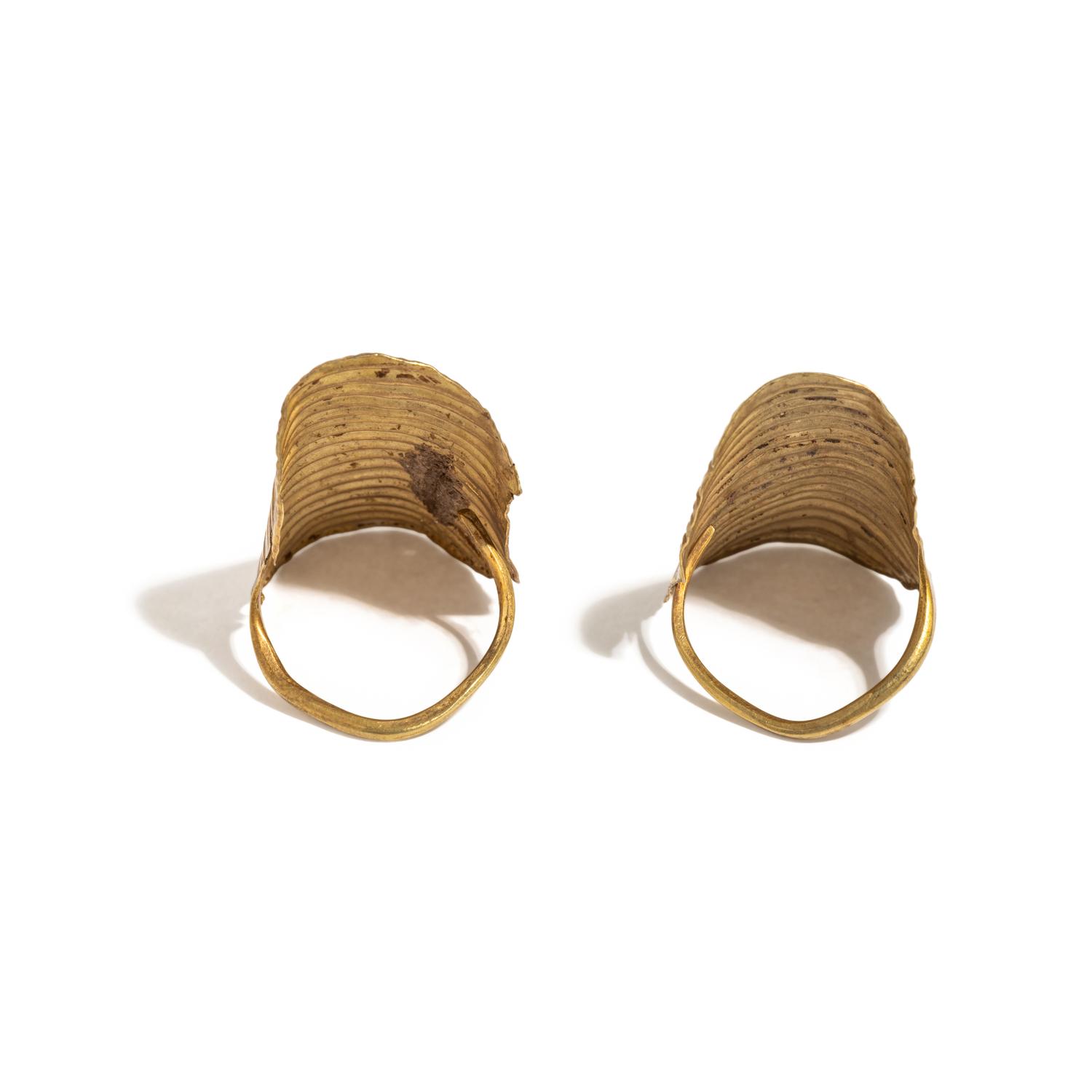 A Pair of Sumerian Gold Earrings