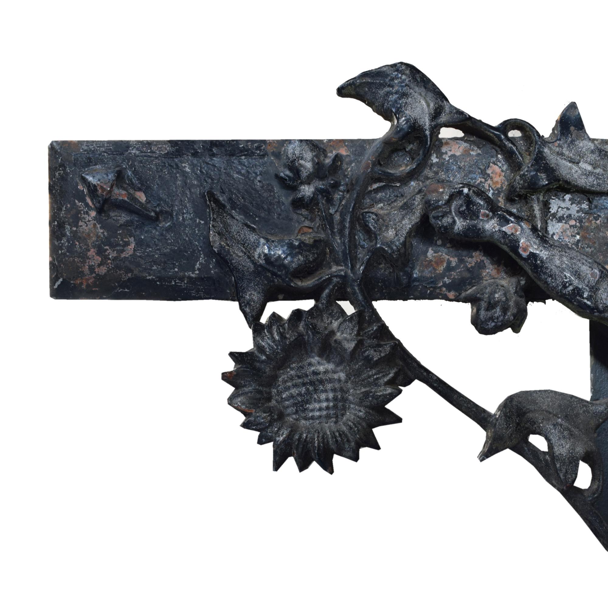 A Cast Iron Crucifix 27.5" W x 5" D x 55" H — France, Circa 1900