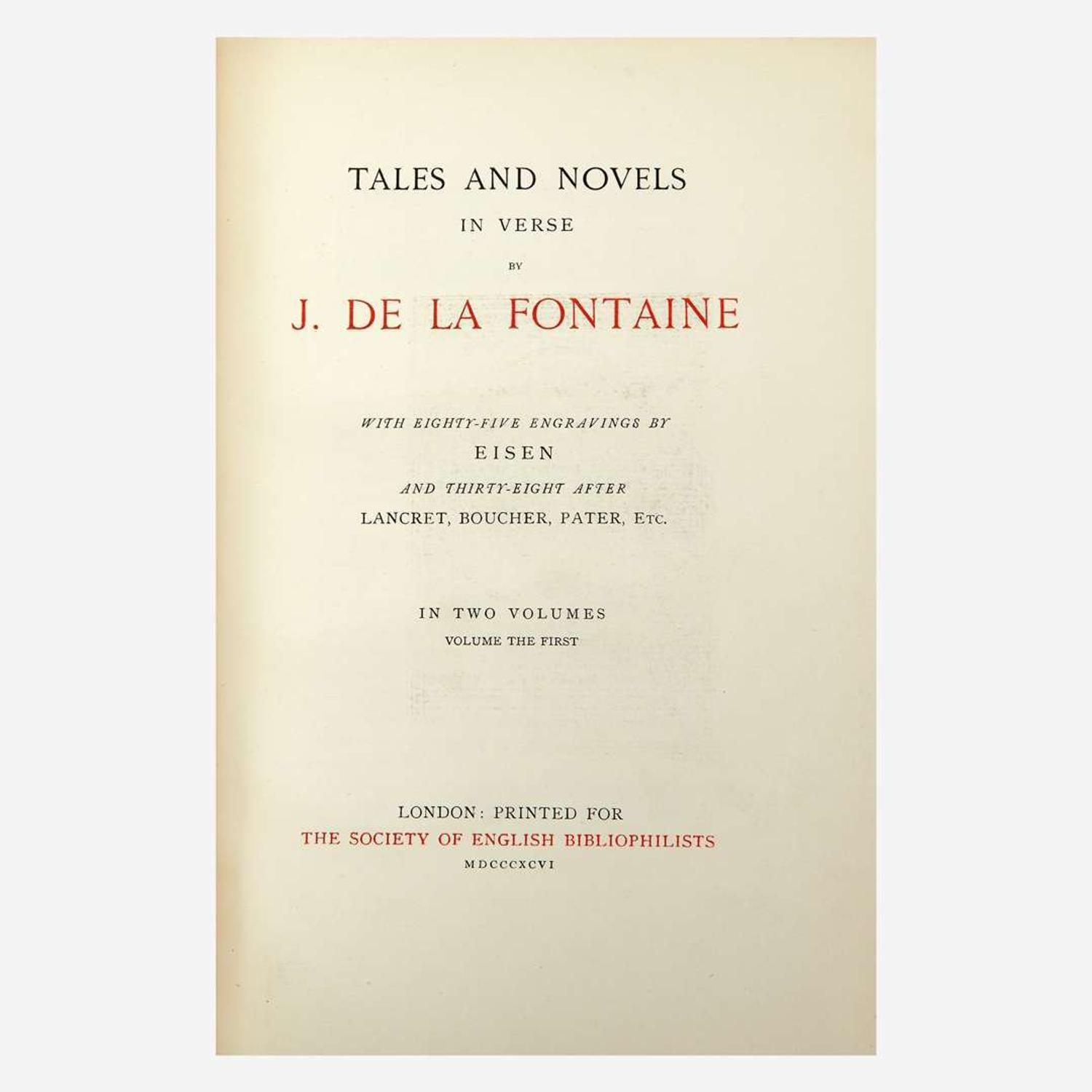 [Fine Bindings] [Bennett] Fontaine J. de la Tales and Novels in Verse