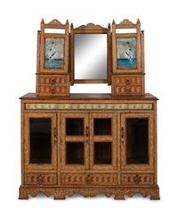 An Anglo-Indian Carved and Inlaid Sideboard with Swing Mirror — 19TH/20TH CENTURY