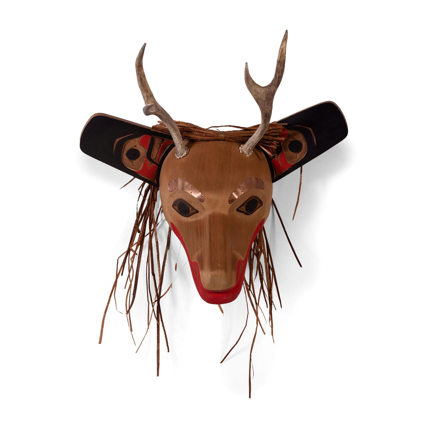 Carved and Painted Deer Mask