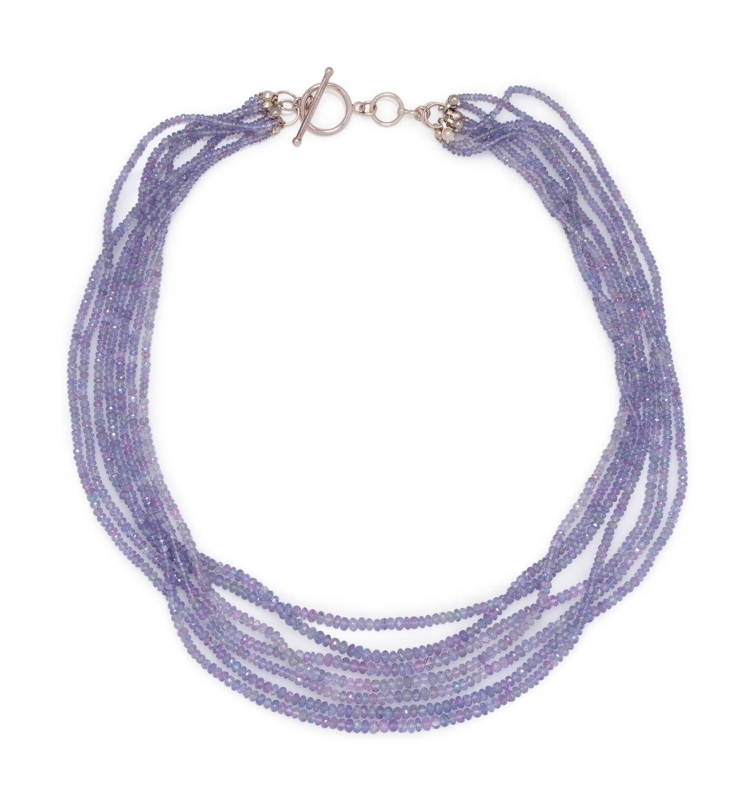 TANZANITE MULTISTRAND BEAD NECKLACE