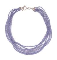 TANZANITE MULTISTRAND BEAD NECKLACE