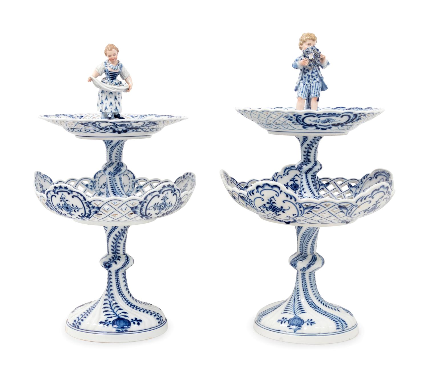 A Pair of Meissen Porcelain Dessert Stands