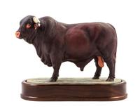 A Royal Worcester Porcelain Model of a Bull Width overall 10 1/2 inches. — MODELED BY DORIS LINDNER