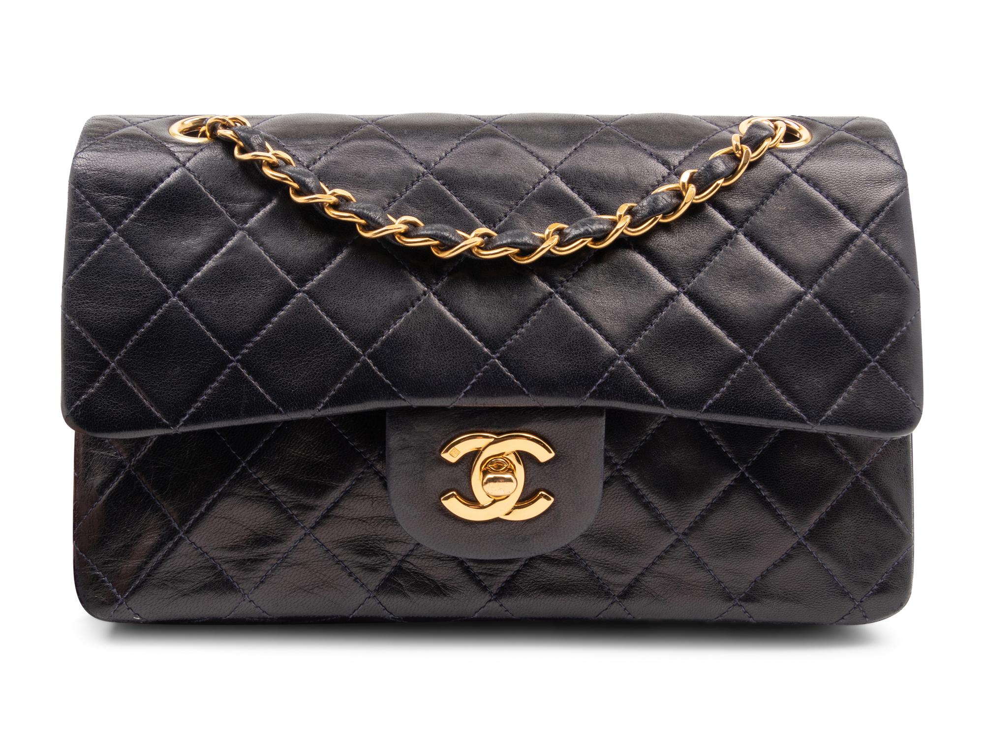 Chanel Navy Classic Medium Double Flap, 1996-97