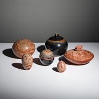 Collection of Miniature Santa Clara and San Ildefonso Sgraffito Pottery