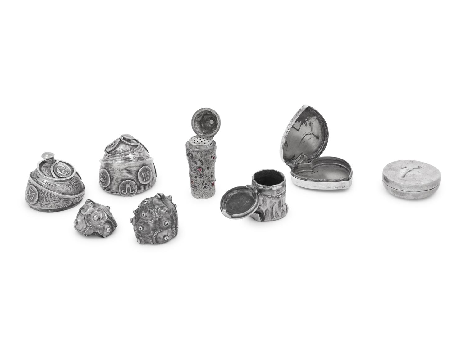 A Group of Six Silver Vessels