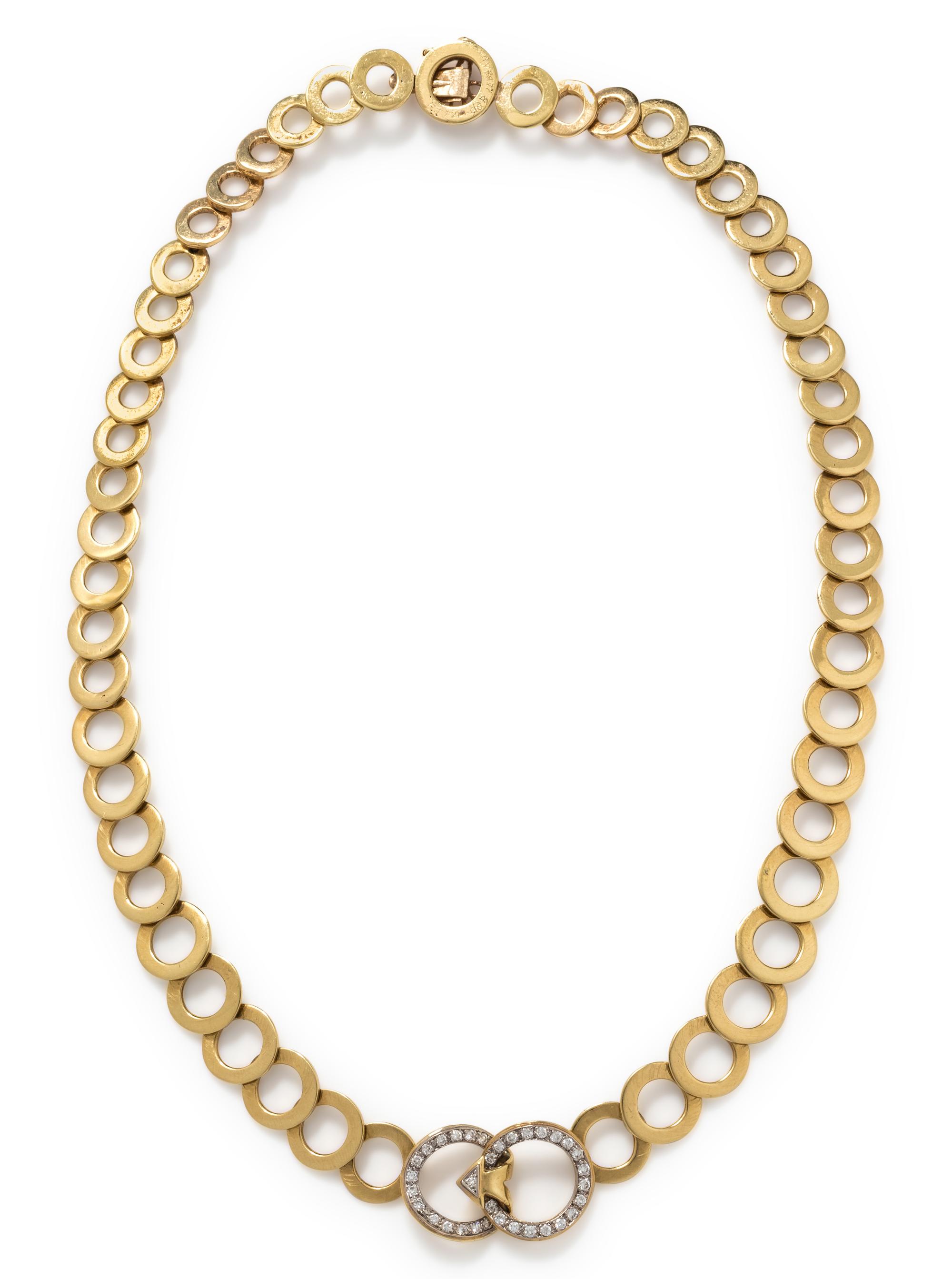 YELLOW GOLD AND DIAMOND NECKLACE