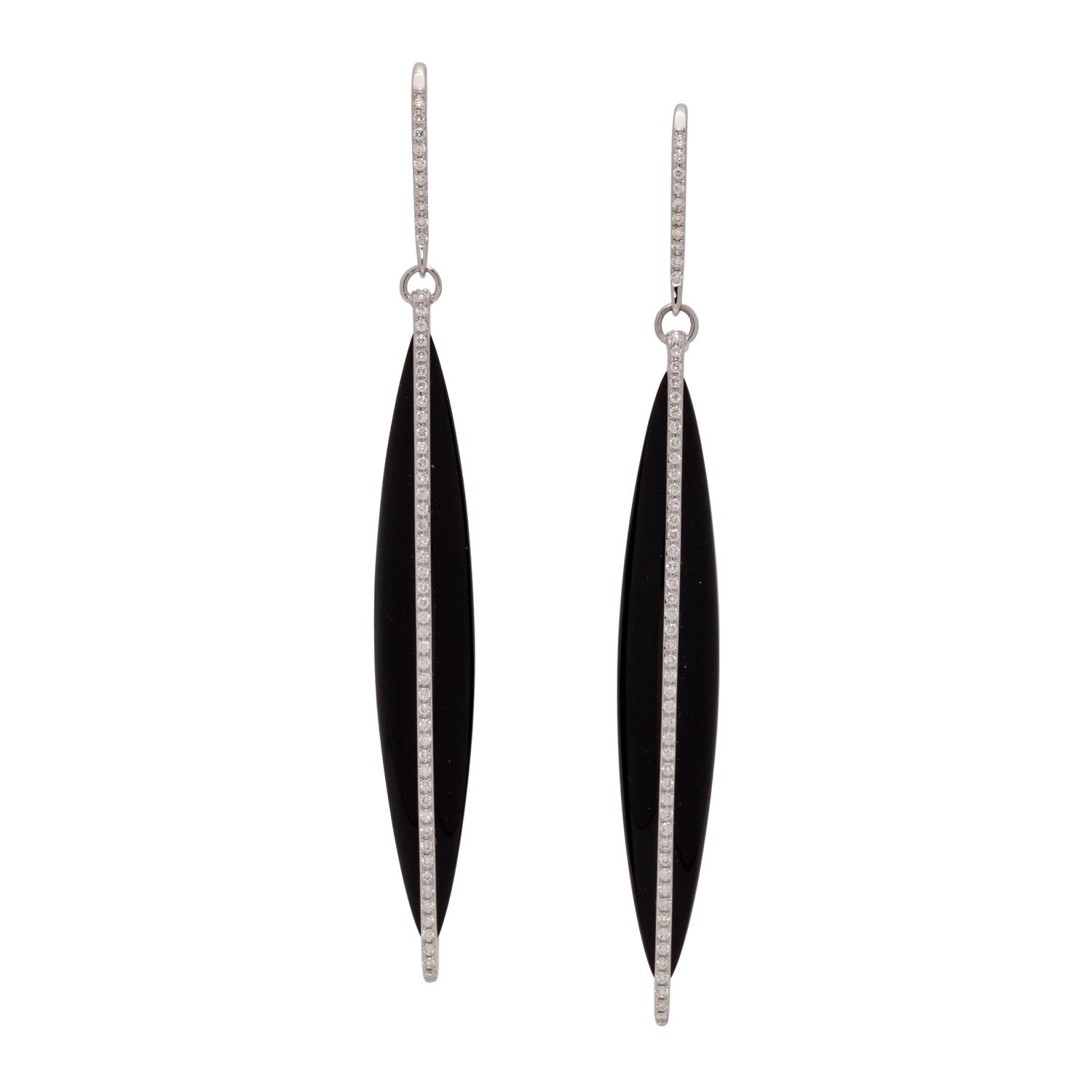 ONYX AND DIAMOND EARRINGS